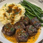 Garlic Butter Steak Bites and Mash