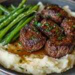 Garlic Butter Steak Bites and Mash