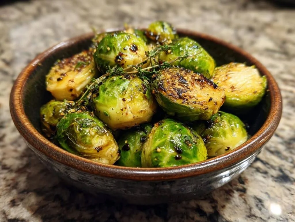 Air Fryer Brussels Sprouts with Balsamic Glaze - Featured