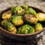 Air Fryer Brussels Sprouts with Balsamic Glaze - Featured