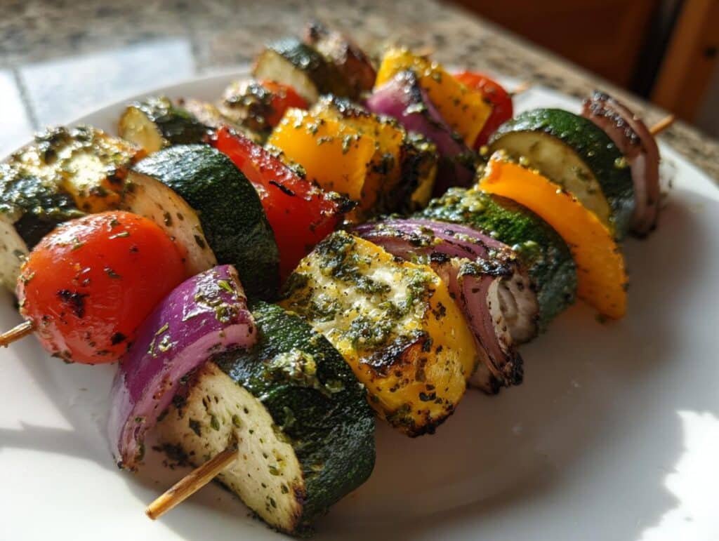 Grilled Vegetable Skewers with Lemon Vinaigrette - Featured