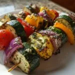 Grilled Vegetable Skewers with Lemon Vinaigrette - Featured