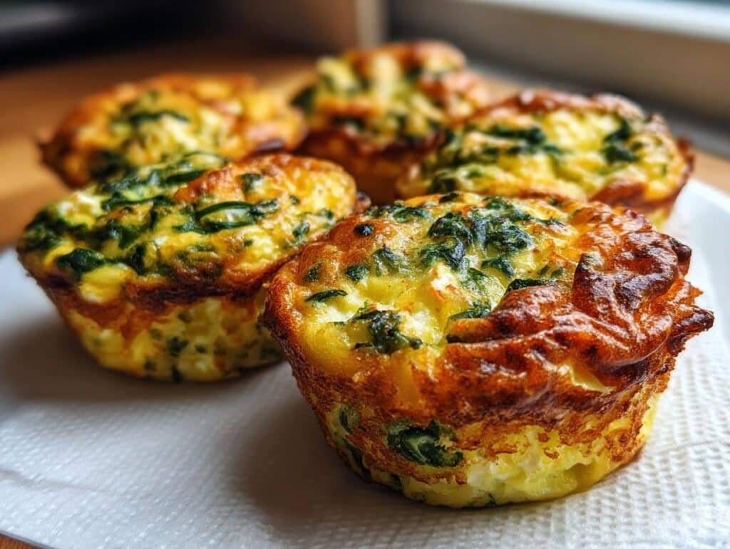 Healthy Egg Muffins with Spinach and Feta - Featured