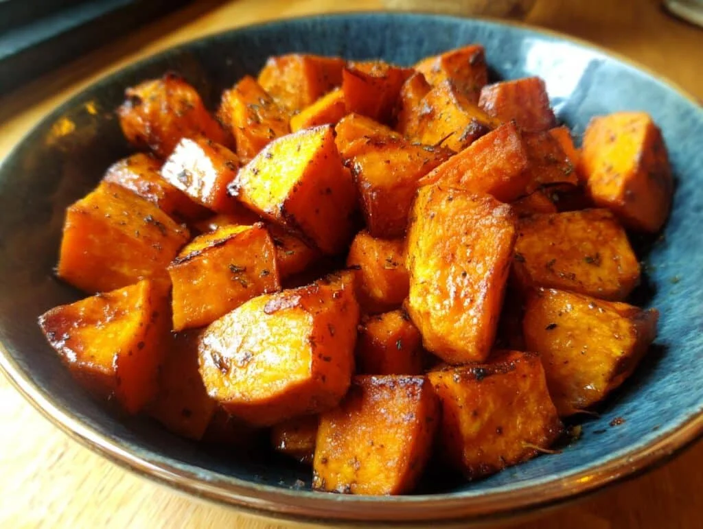 Roasted Sweet Potatoes with Cinnamon and Honey - Featured