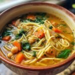 Vegan Chickpea Noodle Soup - Featured