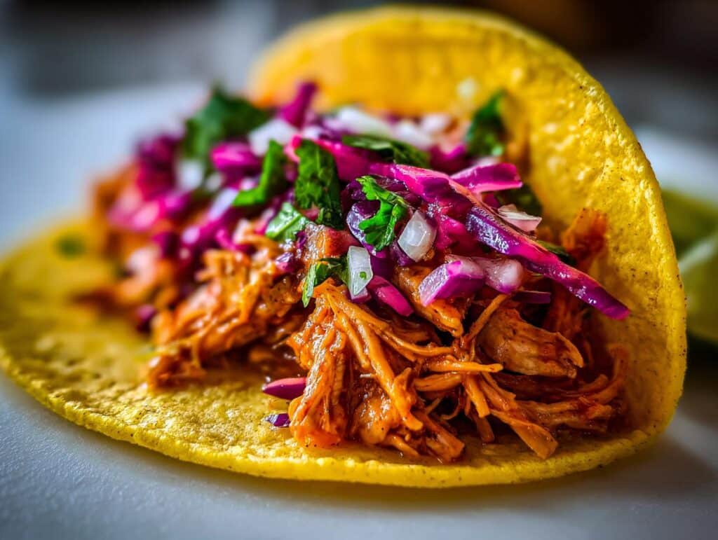 chicken tacos crockpot - Featured
