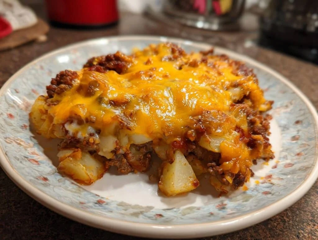 hamburger potato casserole - Featured