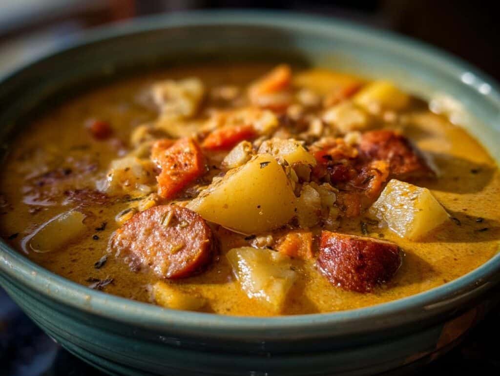 sausage potato soup - Featured
