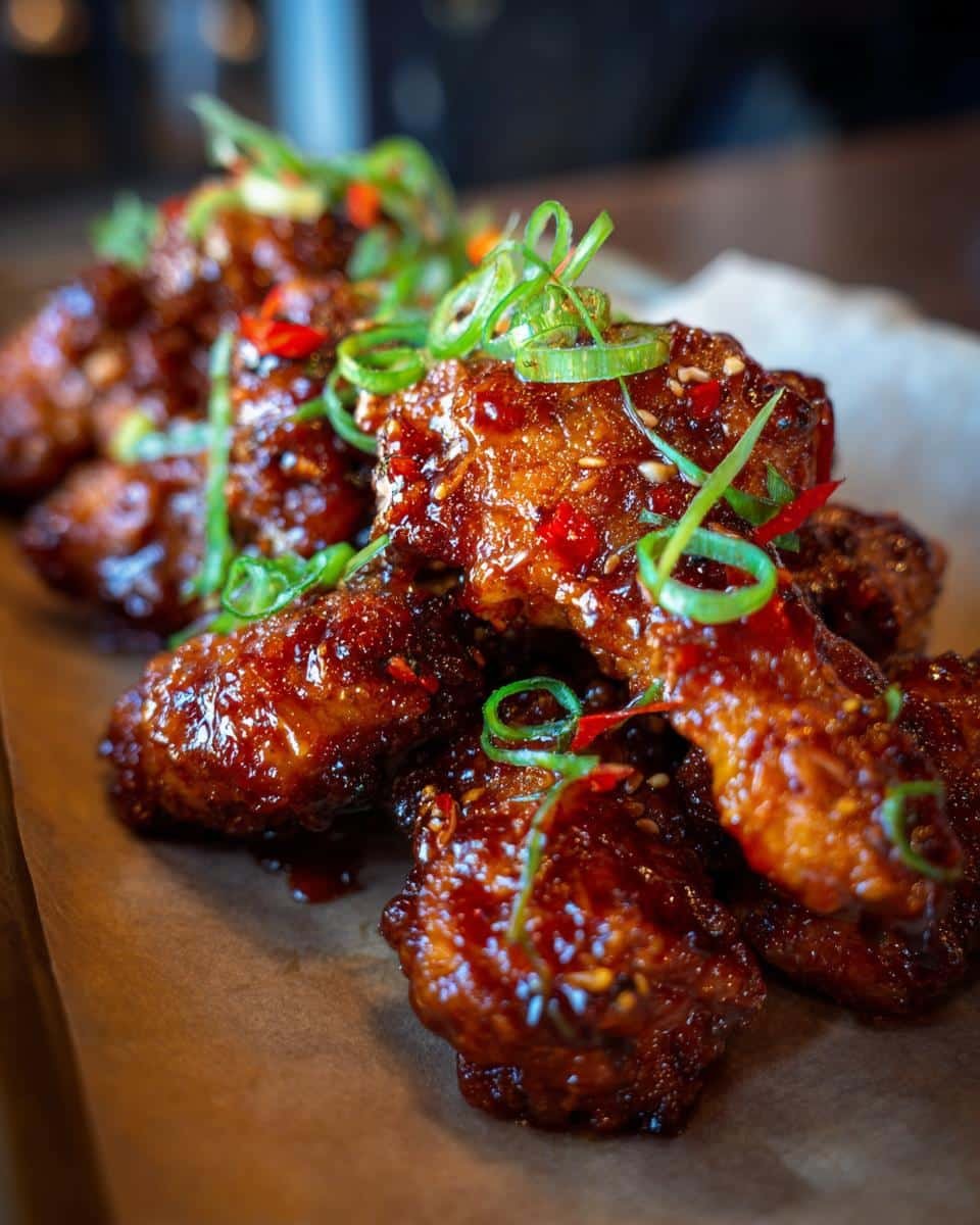 Devastatingly Delicious Firecracker Chicken Recipe: 30-Min 6 Close-up of Firecracker Chicken Recipe, garnished with green onions and chili flakes.