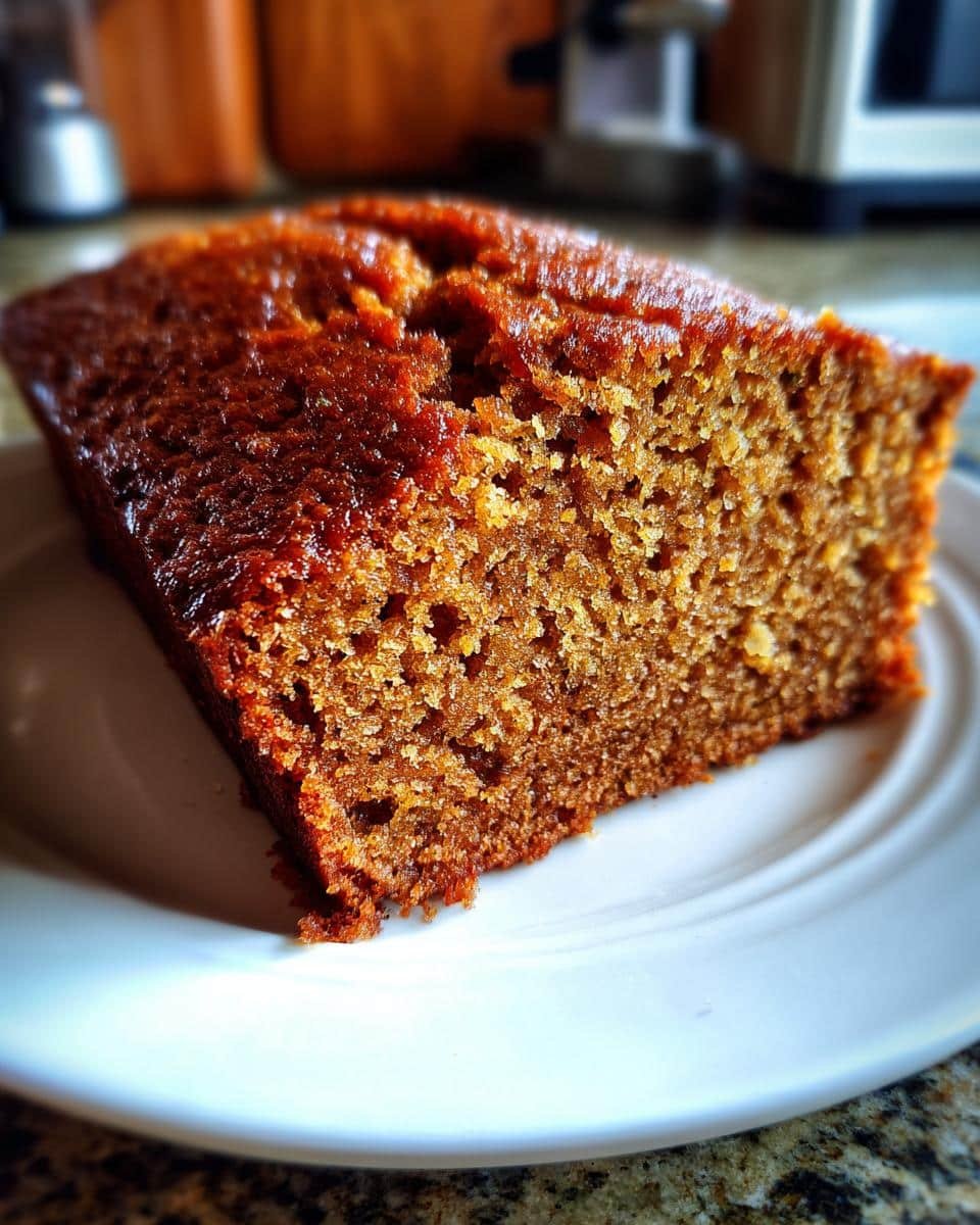 Amazing Sugar Free Zucchini Bread: Only 1 Gram Sugar 6 A slice of moist Sugar Free Zucchini Bread on a white plate, showcasing its texture and color.