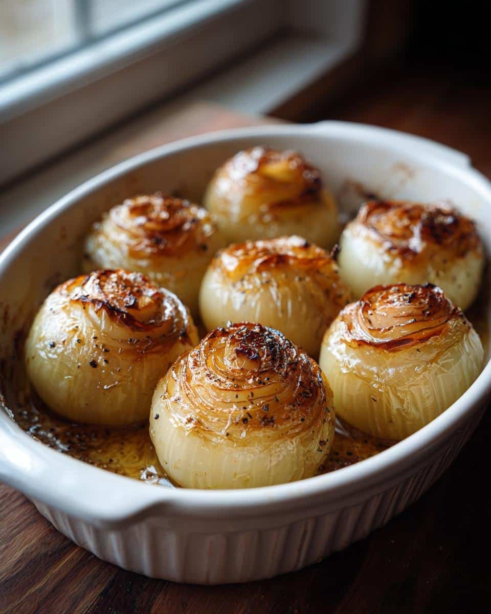 Tennessee Onions: 6 Ingredients for a Shockingly Good Dish 9 A baking dish filled with golden-brown baked Tennessee Onions, ready to be served.