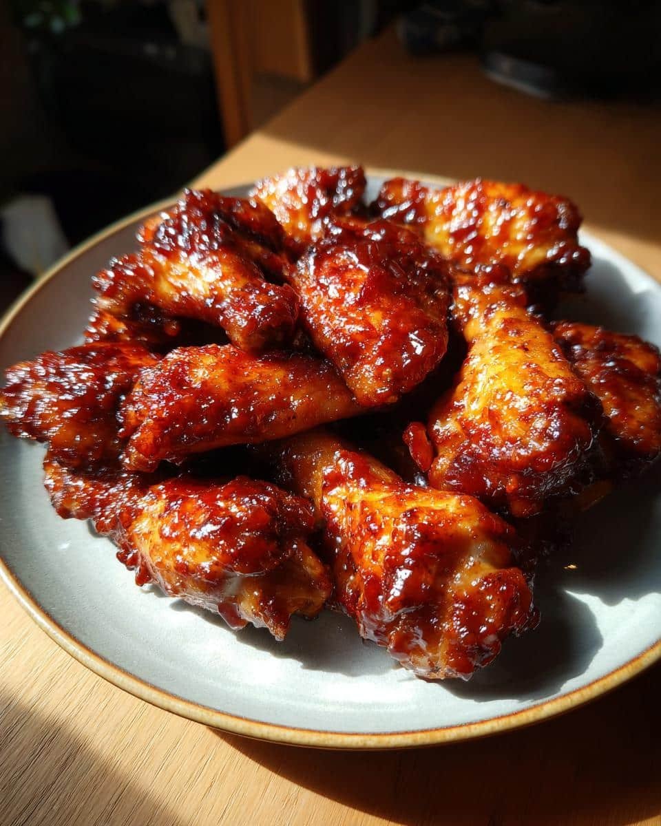 Disgustingly Easy 4-Ingredient BBQ Chicken Recipe 8 A plate of BBQ chicken wings, relevant to High-Protein Weight Loss Soup due to its protein content.