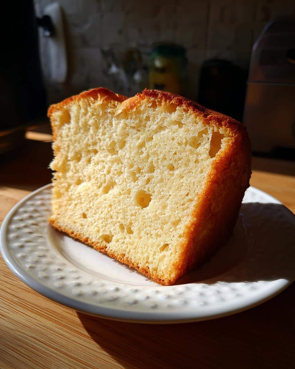Best Sponge Cake: 6 Eggs to Irresistible Fluff 8 A slice of best sponge cake on a white plate, showcasing its light and airy texture.