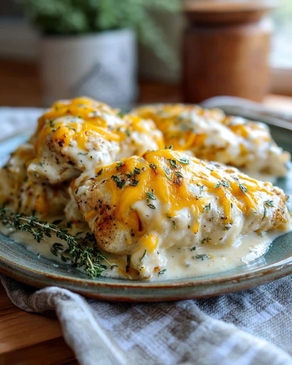 Festive Christmas Tree Macarons Recipe: A Joyful 4 Steps 8 Plate of chicken breasts topped with cheese sauce and herbs. Not related to Festive Christmas Tree Macarons Recipe.