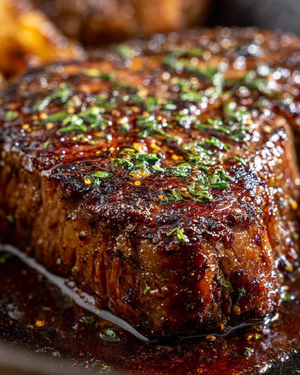 Disgustingly Easy Country Fried Steak Recipe: 30-Minute Win 6 Close-up of a perfectly cooked Country Fried Steak Recipe, garnished with herbs and glistening with sauce.