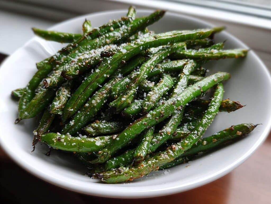 A bowl of perfectly cooked Crack Green Beans, seasoned and ready to eat.