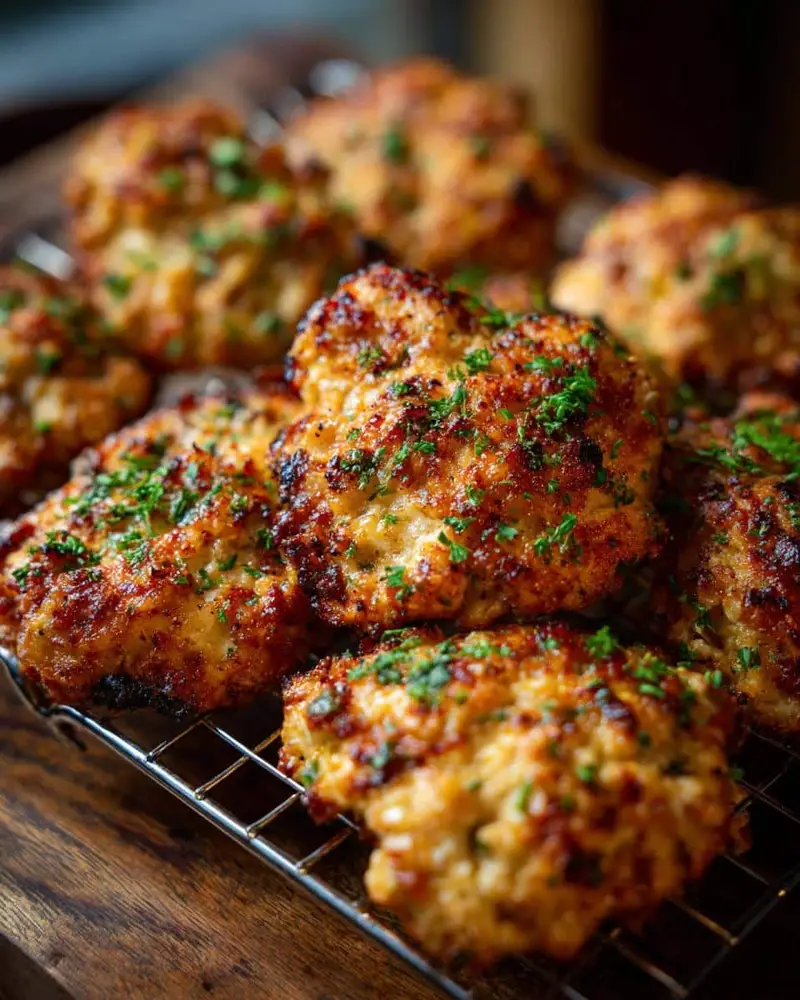 Disgustingly Easy Creamy Oven Baked Chicken in 25 Minutes 9 Several pieces of Creamy Oven Baked Chicken are cooling on a wire rack, garnished with fresh parsley.