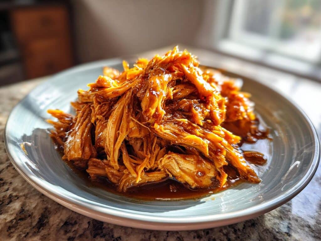 A plate of Easy Vintage Cranberry Noel Dessert, featuring shredded ingredients and a rich sauce.