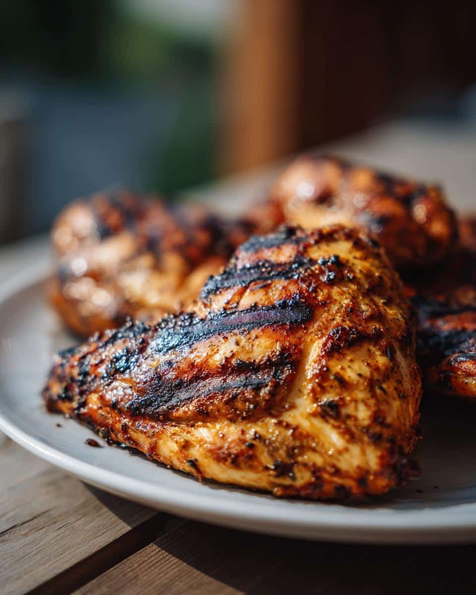Greek Chicken Marinade: Unlock Bold Flavor in Just 30 8 Grilled chicken breasts with grill marks, showcasing a delicious Greek Chicken Marinade.