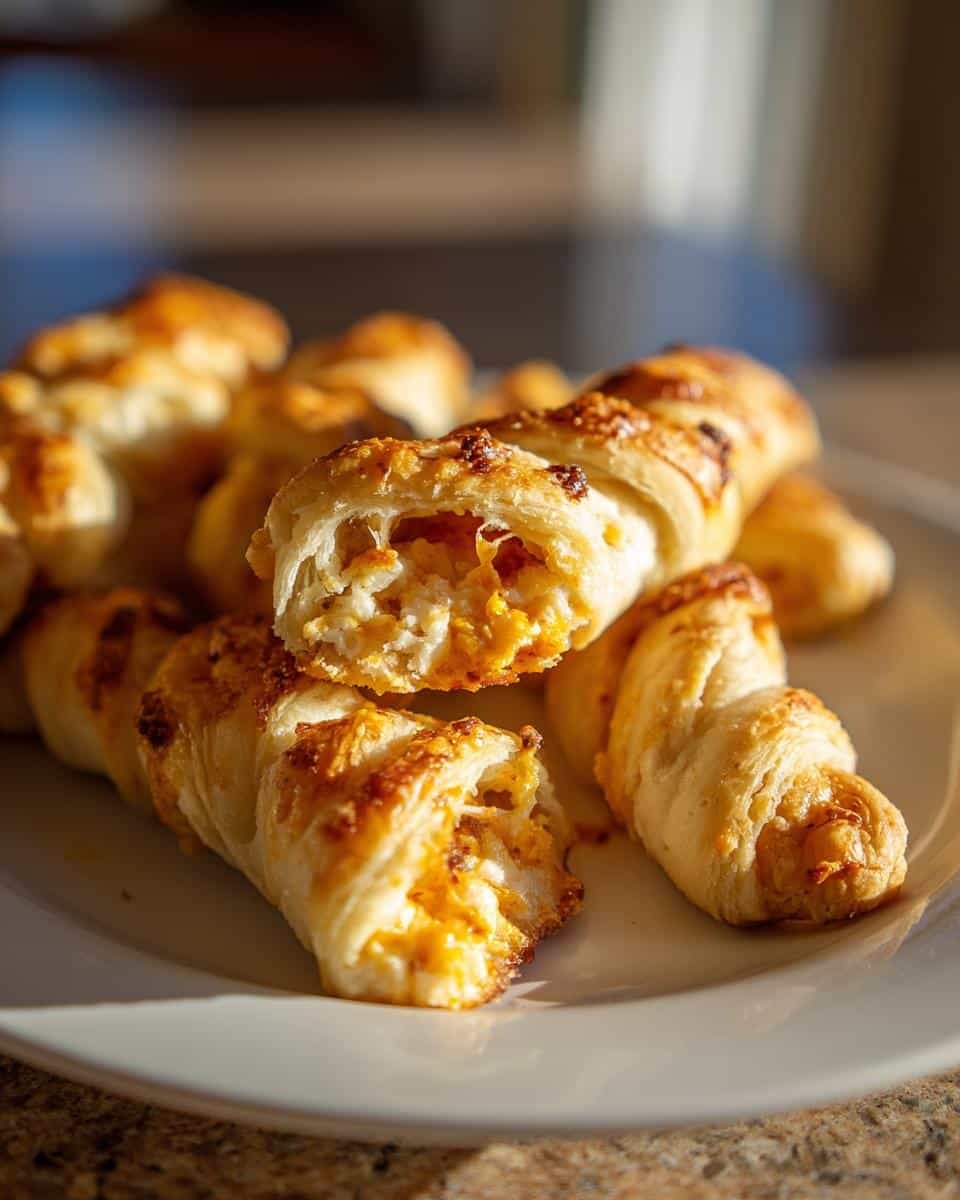 Unleash 3-Ingredient Jalapeno Popper Twists Recipe 9 A plate of golden brown Jalapeno Popper Twists, showcasing the cheesy filling and flaky crust.