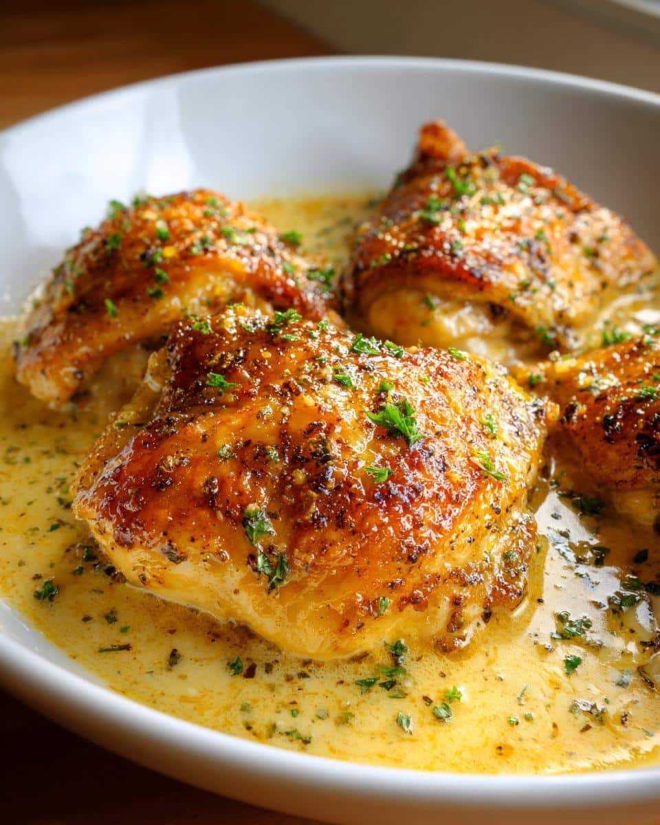 Lemon Chicken Romano: Nail This Delicious Dish 8 Close-up of Lemon Chicken Romano in a white bowl, featuring golden-brown chicken and a creamy lemon sauce, garnished with herbs.