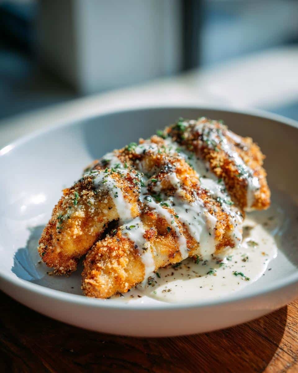 Disgustingly Easy Parmesan Chicken Recipe: You'll Crave It 6 Three pieces of parmesan chicken drizzled with creamy sauce and herbs, served in a white bowl. Classic Costco Fruit Cake Recipe with Dried Fruits & Nuts