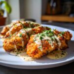 Golden Parmesan chicken pieces drizzled with creamy sauce and garnished with parsley. Classic Costco Fruit Cake Recipe with Dried Fruits & Nuts
