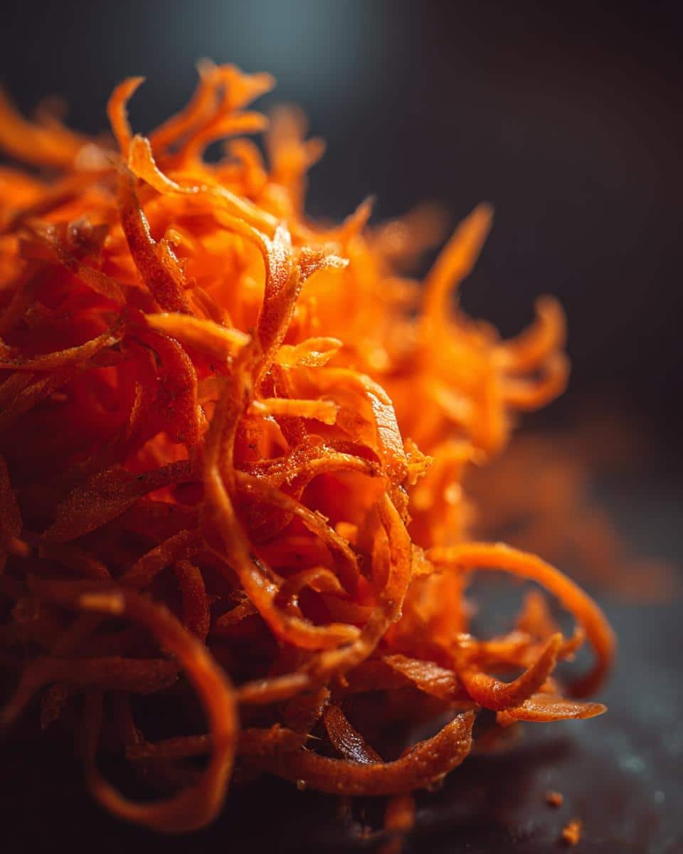 Raw Carrot Salad: Grandma's Unforgettable 4-Cup Recipe 7 Detailed close-up of shredded carrots for Raw Carrot Salad, showing texture and vibrant orange color.