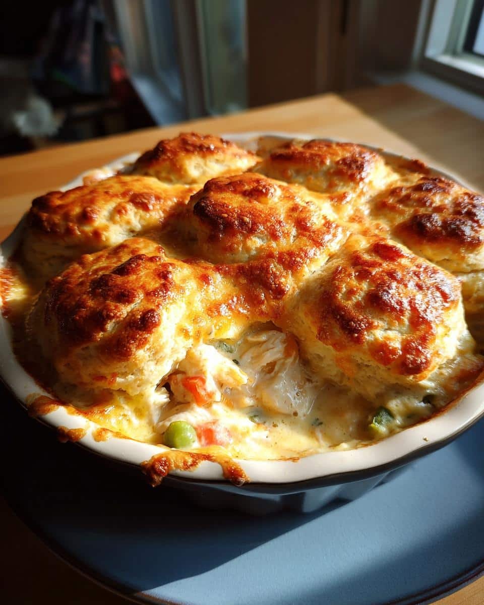 Delicious Red Lobster Biscuit Chicken Pot Pie Tonight 8 Golden Red Lobster Biscuit Chicken Pot Pie with flaky biscuits and creamy chicken filling.