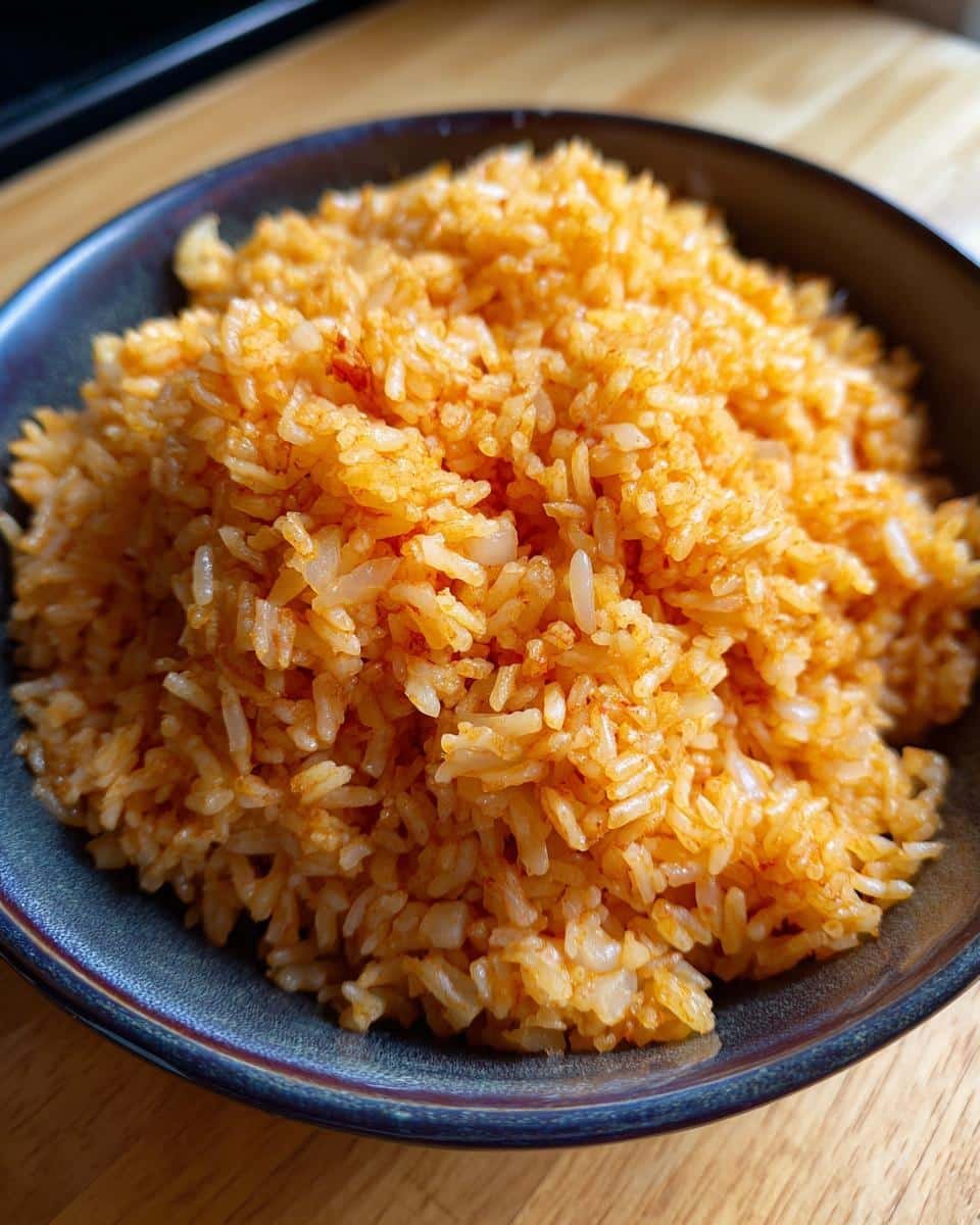 Easy Mexican Rice in a Rice Cooker: 30 Min & Fail-Proof 9 A bowl of fluffy, vibrant easy Mexican rice in a rice cooker, ready to be served.