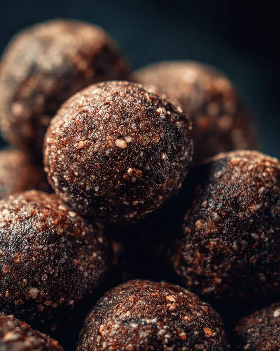 Ridiculously Easy Protein Balls in Just 10 Minutes 6 A close-up of a stack of delicious, homemade protein balls, ready to eat.