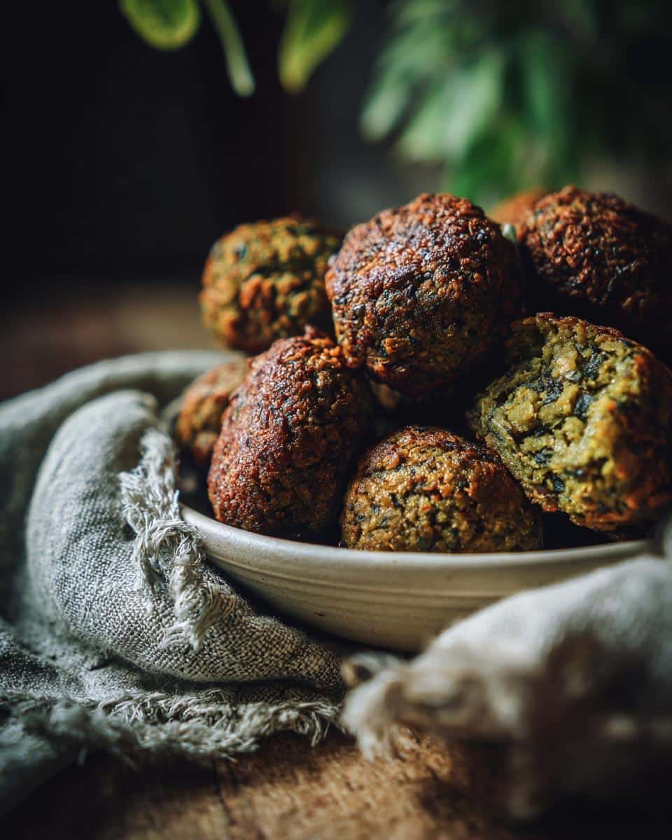 Easy Vegetarian Lentil Meatballs: 3-Step Recipe Triumph 8 A bowl filled with delicious, Easy Vegetarian Lentil Meatballs, showcasing their texture and color.