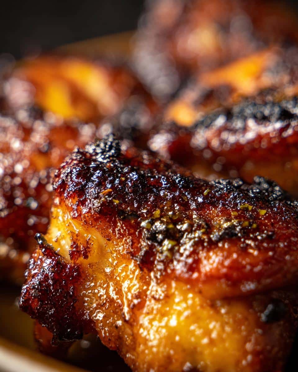 Irresistible Honey Lime Chicken: 7 Simple Ingredients 8 A close-up shot of glistening Honey Lime Chicken with a dark, caramelized glaze.