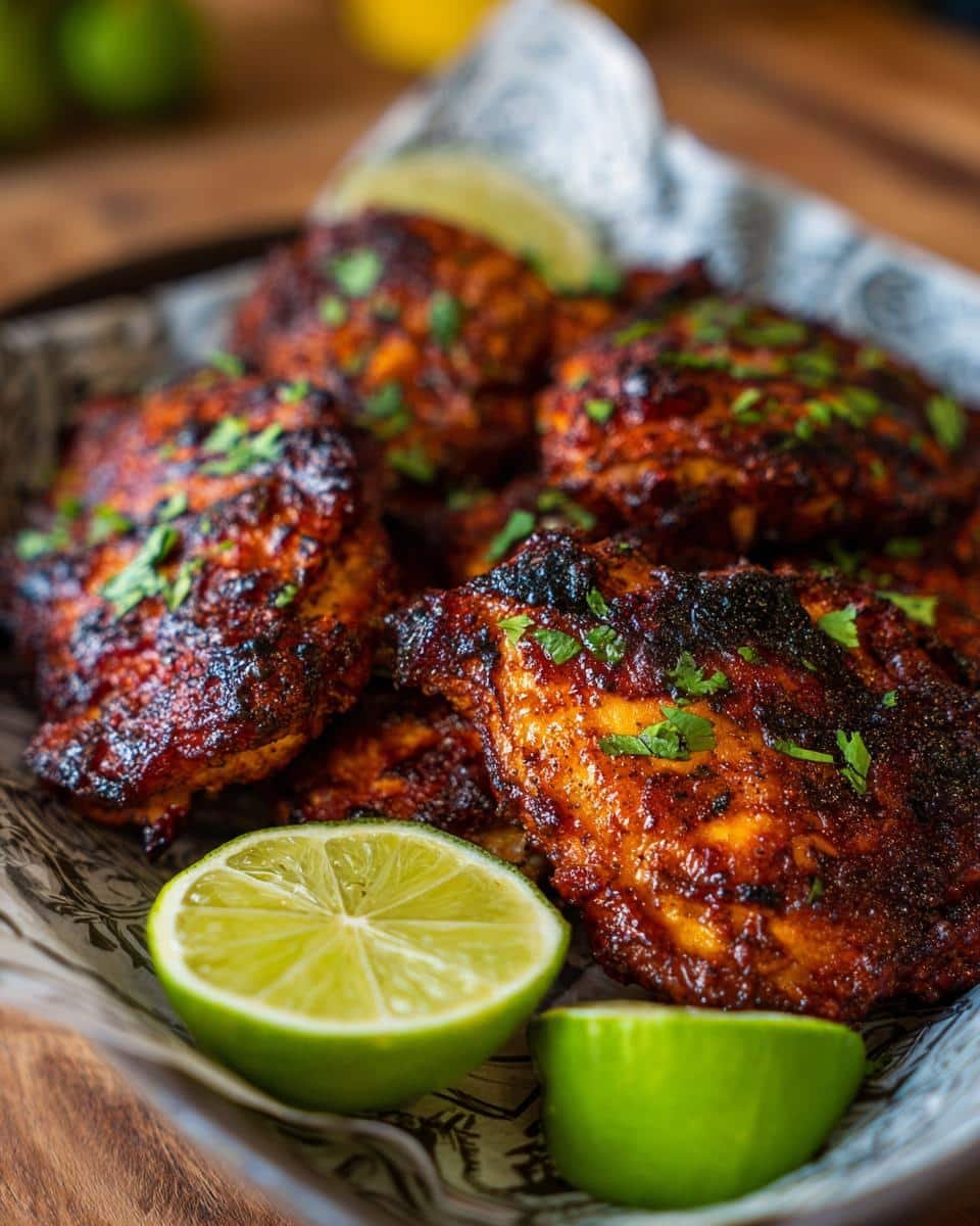 Irresistible Honey Lime Chicken: 7 Simple Ingredients 7 Close-up of Honey Lime Chicken pieces on a platter, garnished with fresh lime and cilantro.