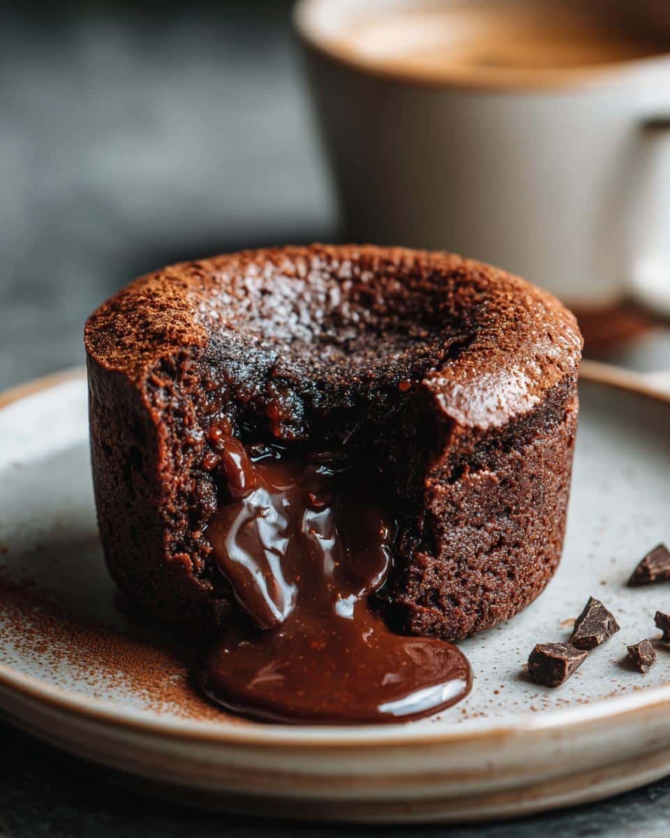 Fail-Proof Hot Chocolate Cake Recipe With 1 Secret 7 Hot Chocolate Cake with a gooey, molten chocolate center, served on a plate with chocolate shavings.