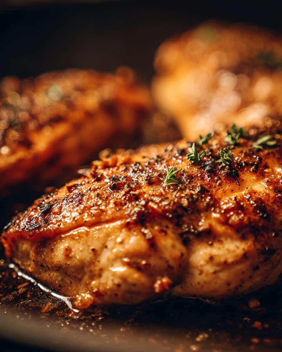 Foolproof Chicken Breast Recipes: 25 Mins to Delicious 8 Close-up of seasoned and cooked chicken breast recipes, showcasing its golden-brown crust and juicy texture.