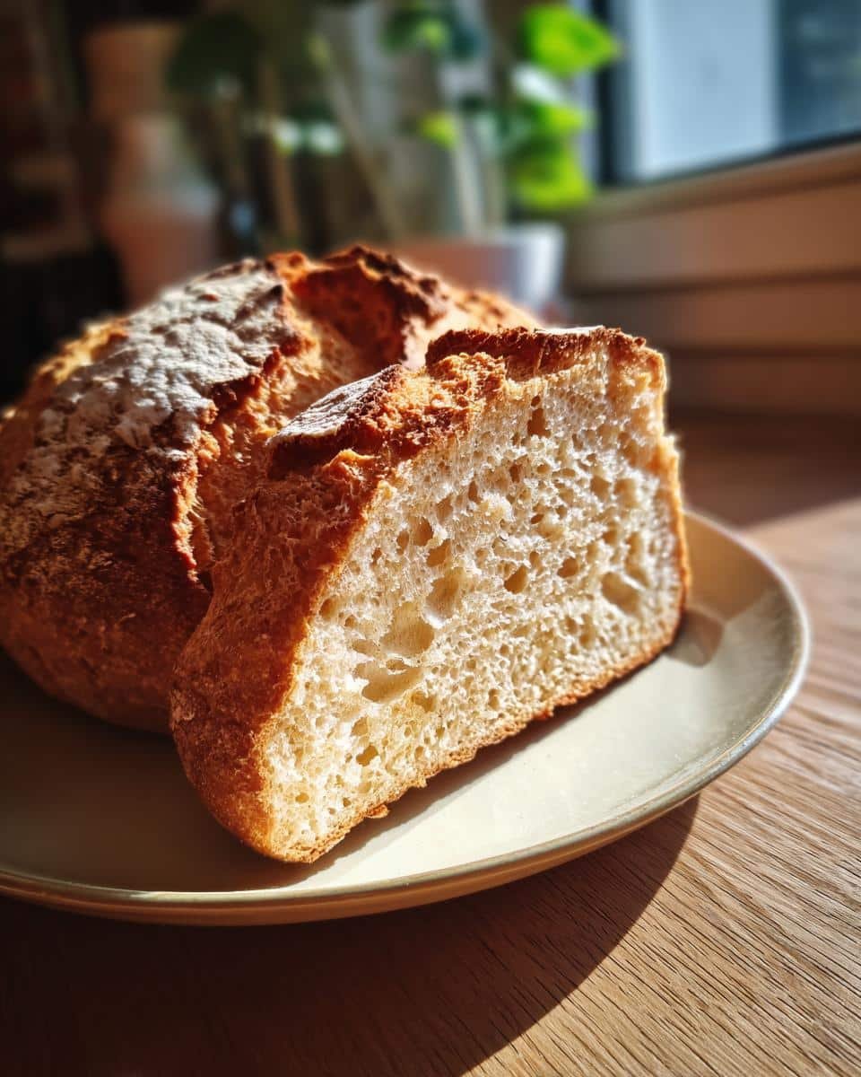 Lemon Blueberry Sourdough Bread: Dazzling Recipe 7 A slice of lemon blueberry sourdough bread on a plate, showcasing the crumb texture.