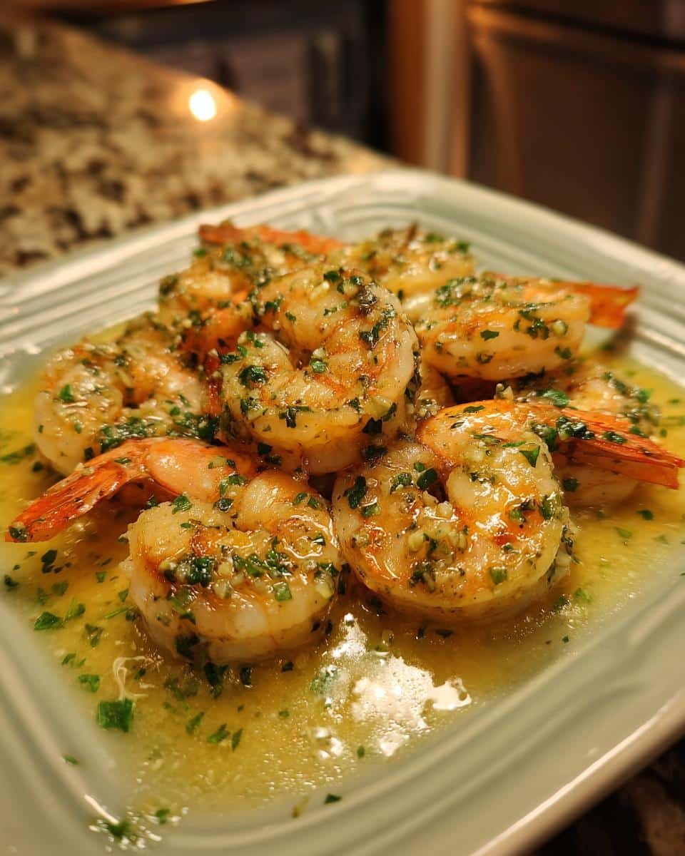 Shrimp Recipes: Shockingly Easy 25-Minute Scampi 8 Plate of shrimp scampi with garlic, herbs, and butter sauce. One of many easy shrimp recipes.