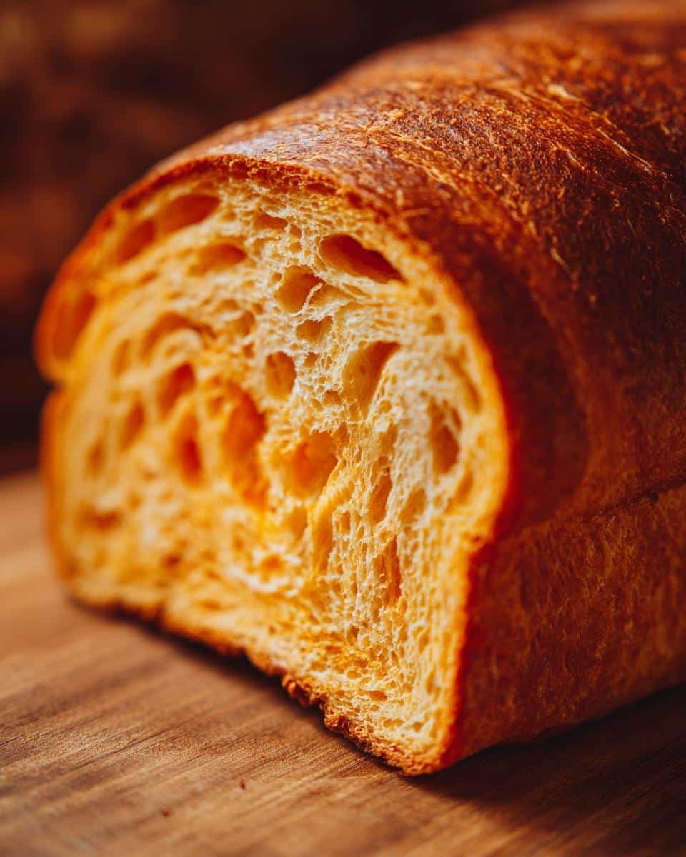 7 Amazing Sourdough Discard Recipes Pancakes, No Waste 9 Close-up of a loaf of bread made with sourdough discard recipes, showing the golden crust and airy crumb.