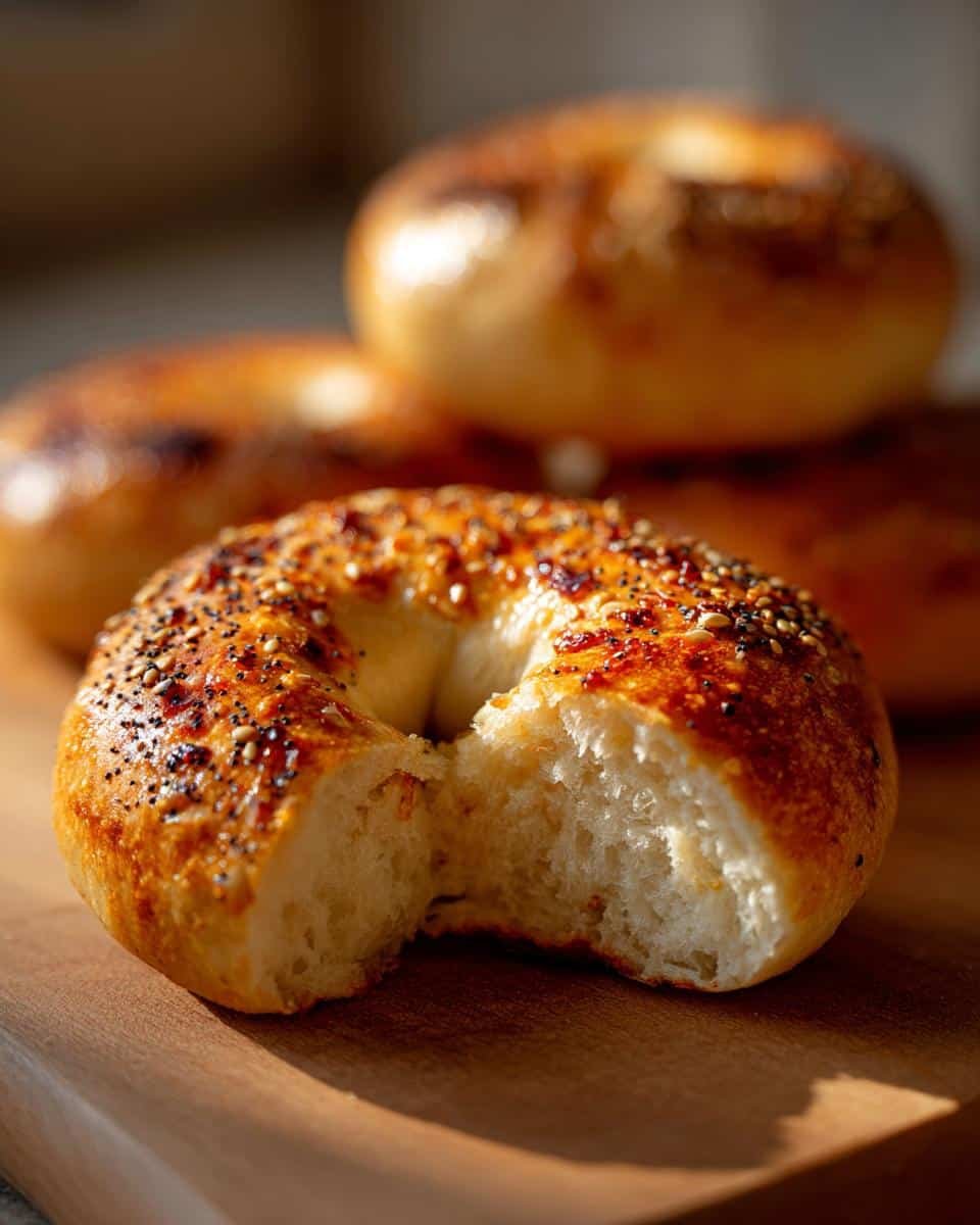 Devilish Creamy Blueberry Cheesecake Protein Bites 8 An everything bagel with a bite taken out. Not creamy blueberry cheesecake protein bites.