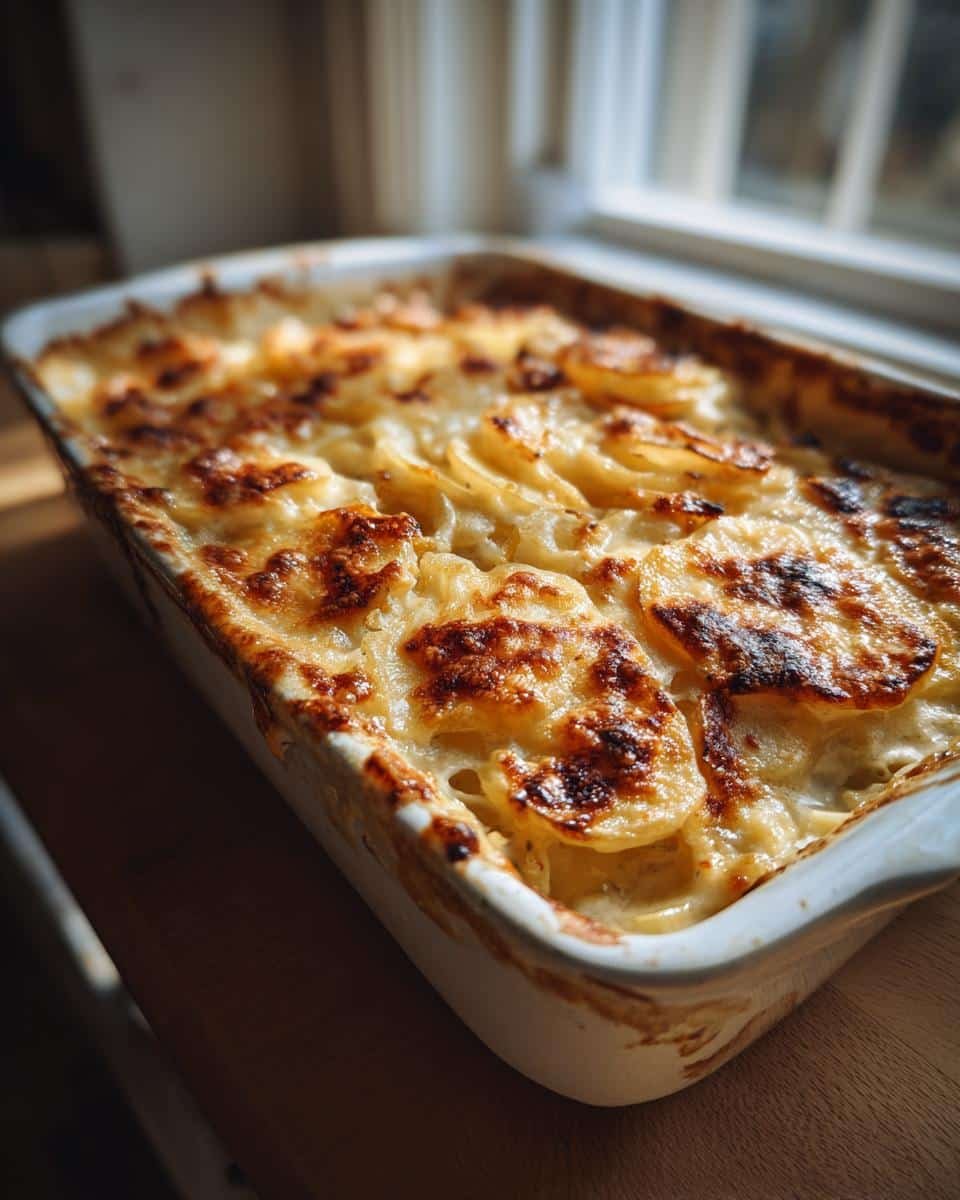 High Protein Smoothie Blueberry: A Guilt-Free 30g Boost 9 Baked potato casserole in a white ceramic dish, golden brown and bubbly.