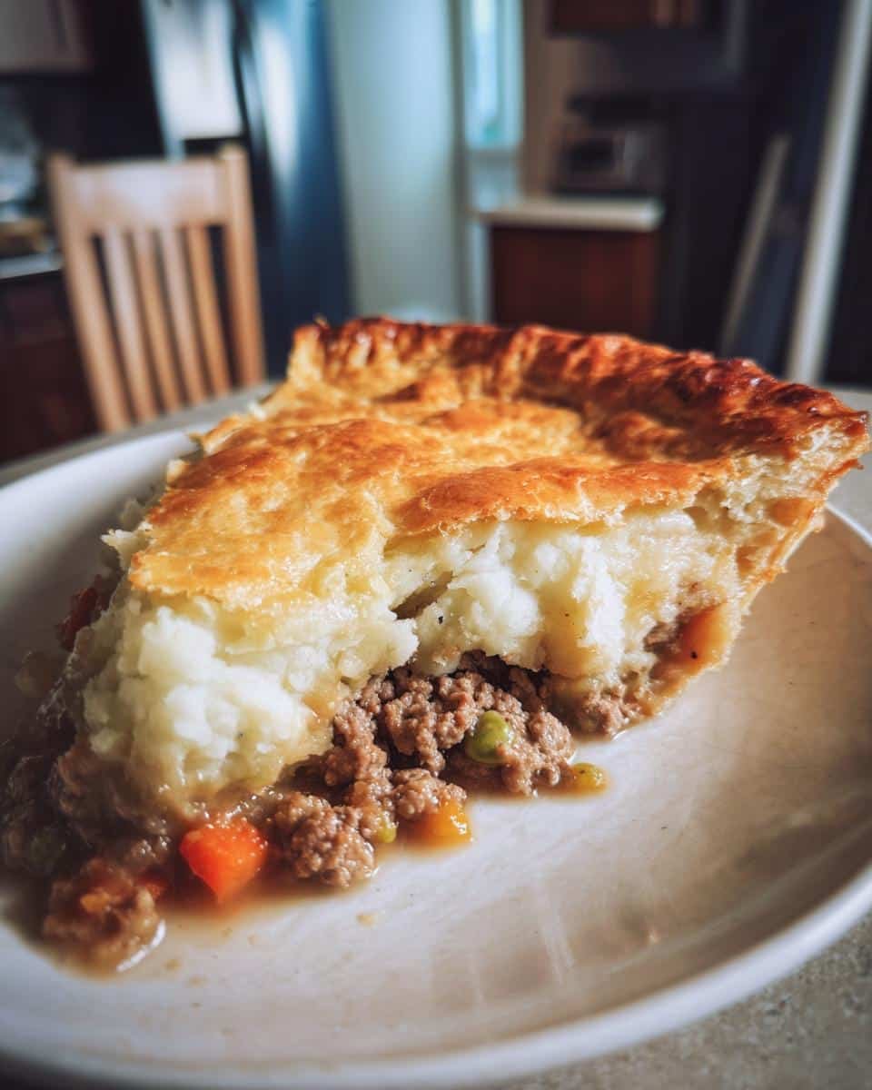 Fail-Proof: 12 Frozen Blueberry Protein Balls Recipe 7 A slice of shepherd's pie with a golden crust, mashed potato topping, and meat filling.