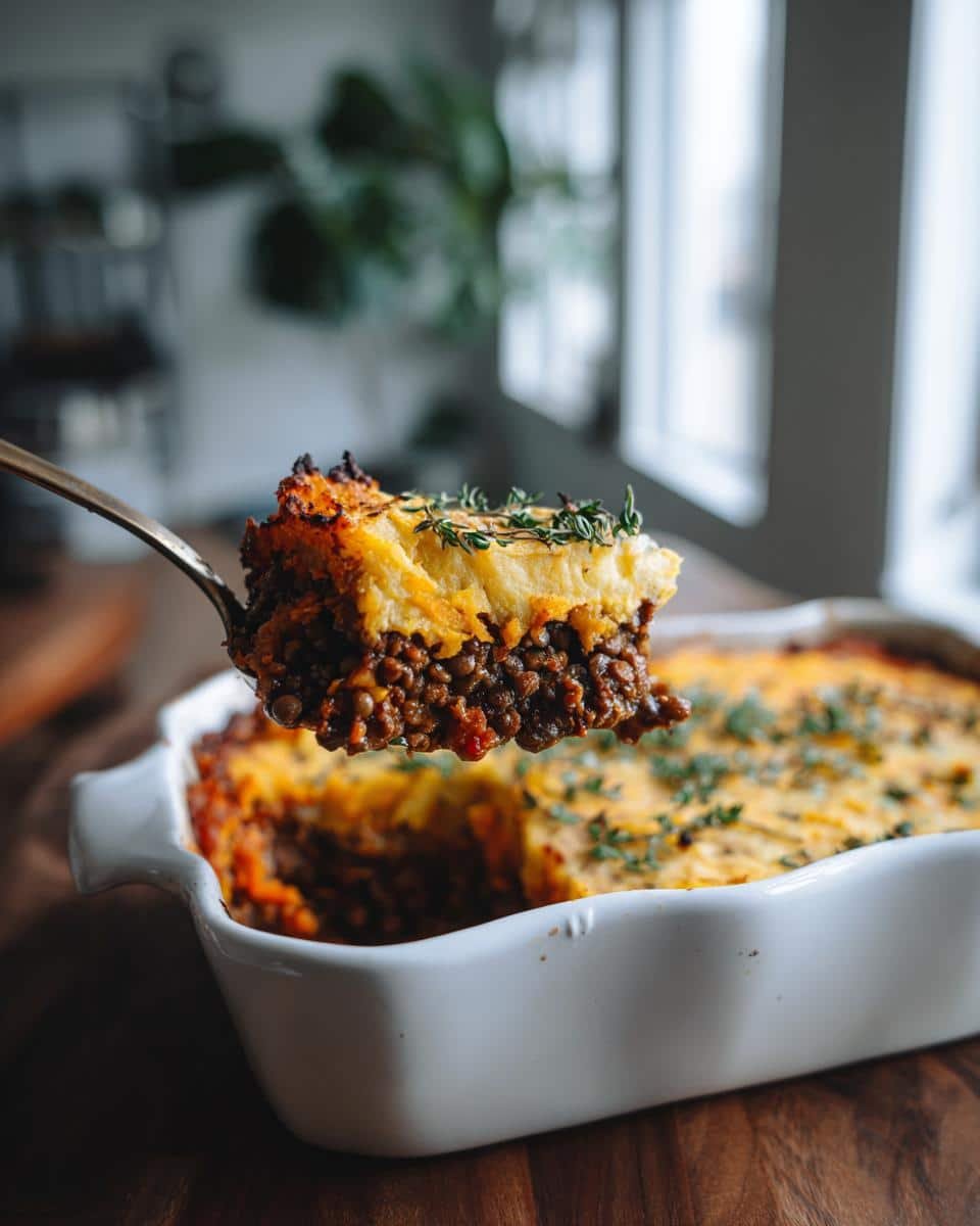 Devilish Protein Shake Recipes Blueberry Muffin, 5 Mins 9 A spoonful of Shepherd's Pie is lifted from a baking dish, showcasing the layers of meat and mashed potato topping.
